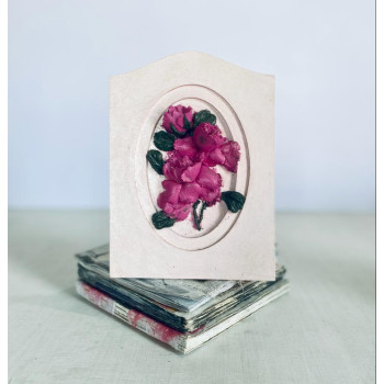 Pink Rose Oval Sculpture Painting Frame - Romantic Vintage Affair